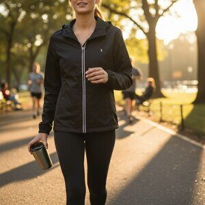 Danskin Black Windbreaker – XXL (19) – Reflective Detail – Preloved